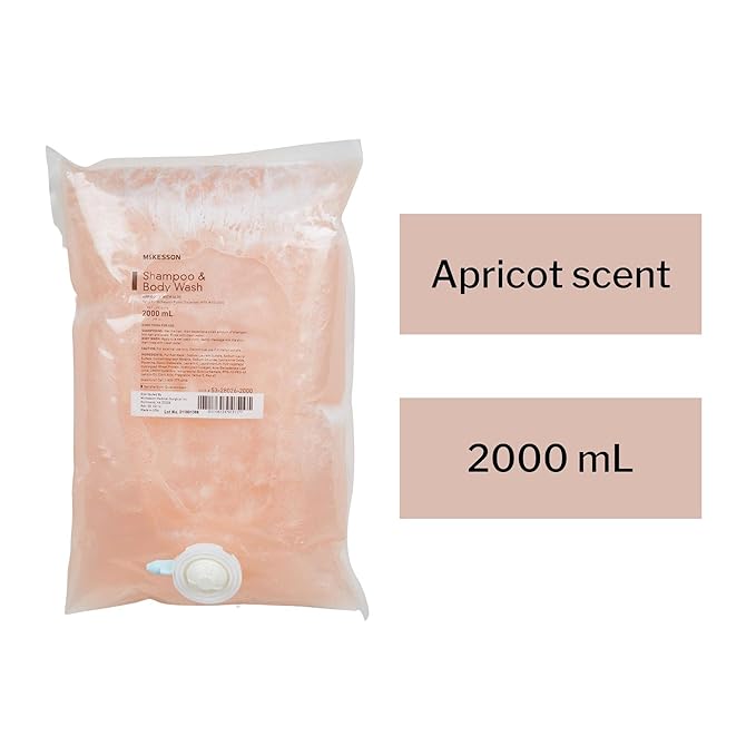 McKesson Body Wash and Shampoo Refill Bag Apricot Scent 2000 mL 1 Count