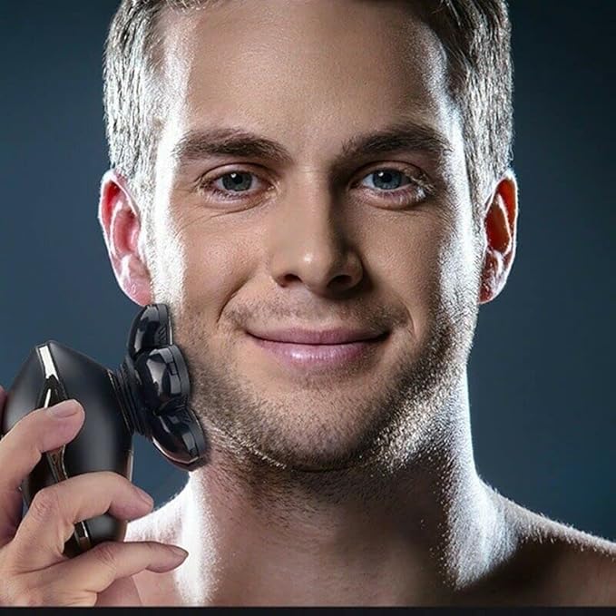 Electric Razor for Men 5-in-1 Rotary Electric Shaver 7d Rechargeable Bald Hair Beard Trimmer Shaver