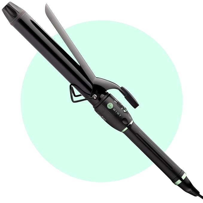 MINT Professional Extra Long Hair Curling Iron 1 1/4 inch | 2-Heater Ceramic Barrel that Stays Hot | 1.25 Inch Hair Iron Curler for Medium to Large Curls | Travel-Ready International Dual Voltage