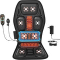 Back Massager for Chair Massage Seat Cushion with Heat Lumbar Traction 6 Vibrating Motors Massager Chair Pad for Full Body Pain Relief and Home Use