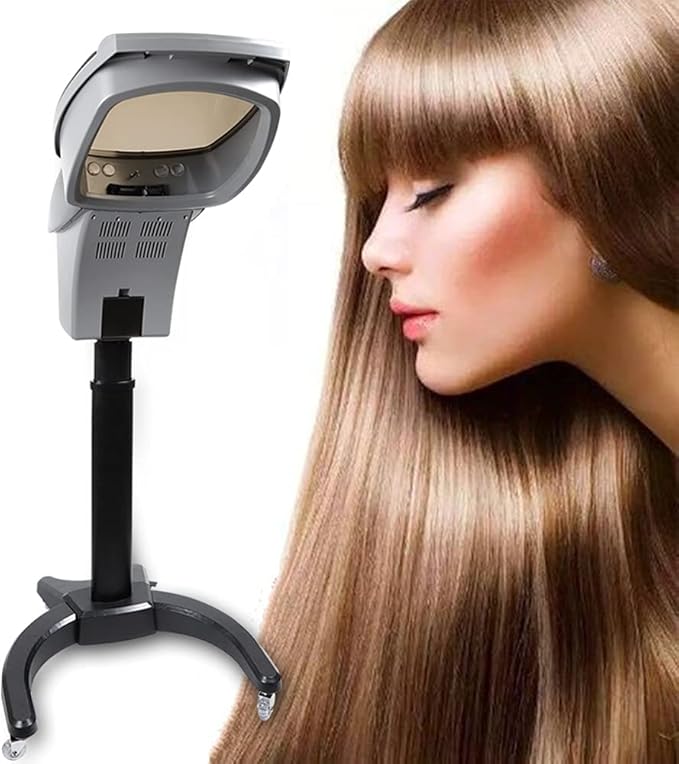 Standing Hair SteamerSpa Hair Care Hair Dye Ultrasonic Ozone Hair Steamer Oil Treatment Machine (Black)