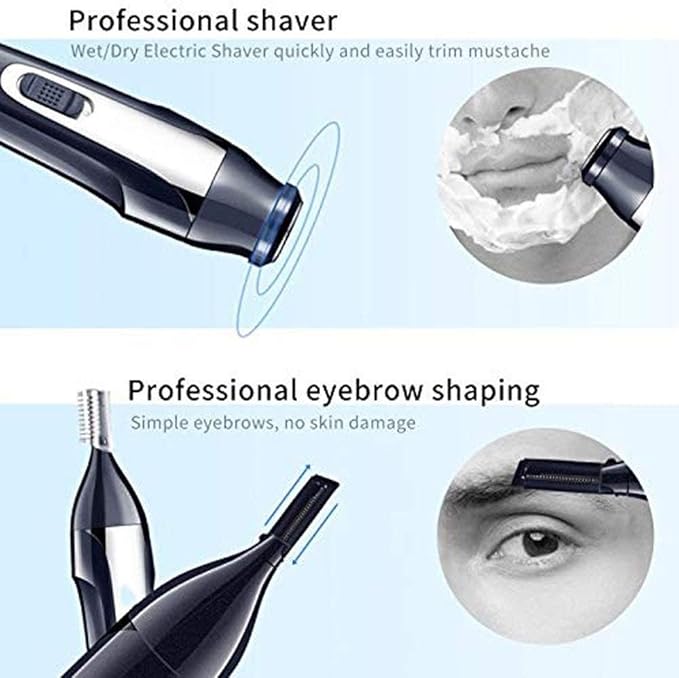 5 in 1 Ear and Nose Hair Trimmer for Men Eyebrow Trimmer Facial Hair Remover Electric Painless Nose Hair ClipperUSB Rechargeable