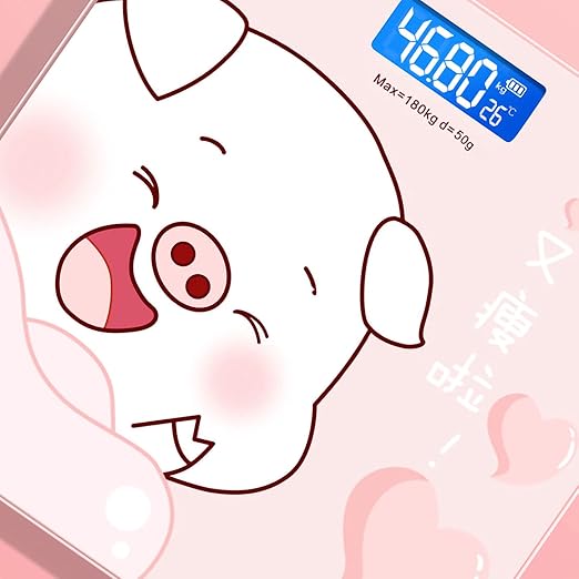 Scale for Body Weight Smart Scale for Body Weight Accurate Measurement Tempered Glass Digital Bathroom Scale Weight Scale for Home(Sticker Pink Pig)