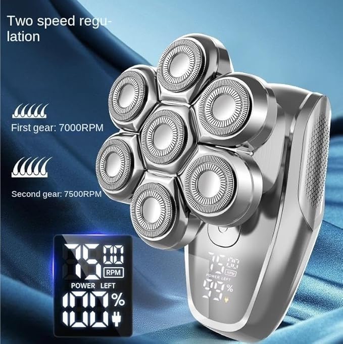 Head Shavers for Bald Men 5 In 1 Electric Shaver With Digital Display 7-blade Bald Hair Clipper Multifunctional Shaver Kit