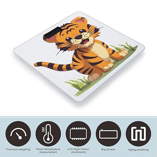 Spotted Tiger Scale for Body Weight Smart Scales Digital Bathroom Scale High Precision Weighing Scales with Large Display Weighing Machine for People