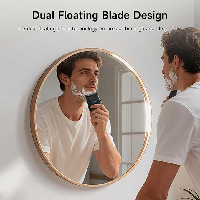 Electric Razor for Men Protable Foil Shaver with Double Floating Blade &amp UV Lamp IPX7 Electric Shavers for Men Cordless Razor with Auto Travel Lock USB-C Rechargeable Trimmer with Wet &amp Dr