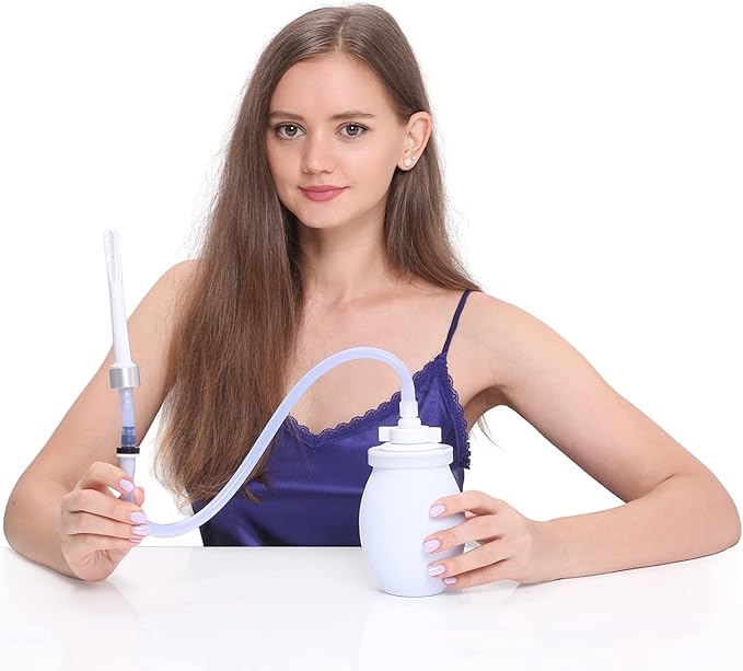 2 Large Opening Vaginal Douche Bottle with Back-Flow Prevention - Vaginal Douche for Women Comes with A Wrench Free of PVC &amp Phthalates &amp BPAs 15 Fl Oz White