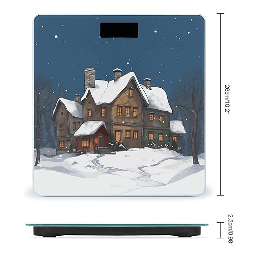 Winter House Bathroom Scale for Body Weight Bathroom Weighing Scale with Backlit LCD Display Highly Accurate Measures Weight Up to 180kg