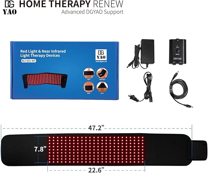 Corded New Therapy Belt (Plug Needed) + D MAX Cordless Red Light Therapy Belt (with Battery Controller)