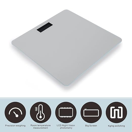 Energy Saving Scale Bathroom Weighing Scale Smart Scale for Body Weight Digital Grey White