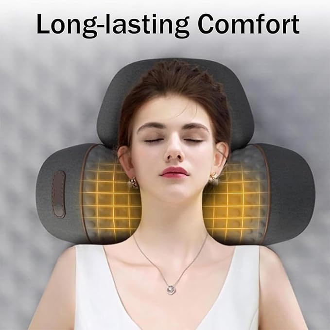 3 in 1 Neck Massager Pillow 3 in 1 Neck Massager 3-in-1 Necks Massagers Pillow Ergonomic Memory Foam Pillows for Necks and Shoulder Relax (Dark Gray-Plug in)