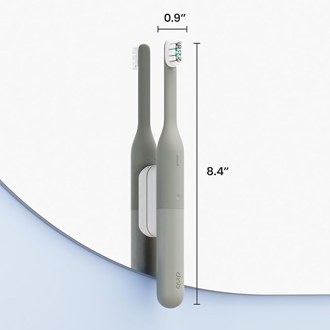 Quip Ultra Lite Sonic Electric Toothbrush Slim Lightweight Design 3 Brushing Modes 15X More Plaque Removal Pressure Sensor &amp 30-Day Battery Meadow