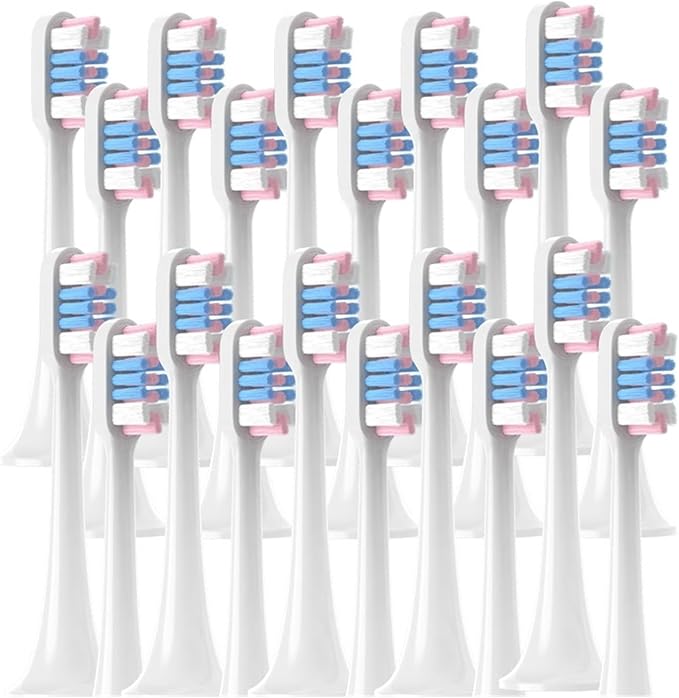 20/50 Pieces Replacement Brush Heads Compatible for Xiaomi T300/T500/T700 Clean Soft Bristle Electric Toothbrush Nozzle(50WhiteBluePink)
