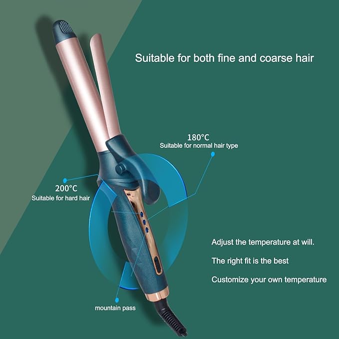 DONGXIAO Curling iron curling iron straightener handy curl and straightener for straight and curly hair straight curly and fluffy hair (Color:Black)
