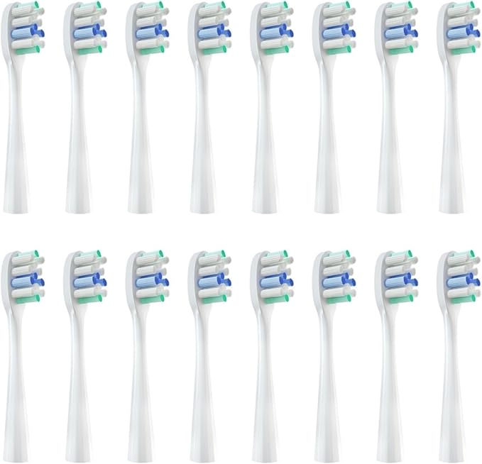 16pcs Toothbrush HeadsCompatible for Usmile Y1/Y1S/Y1pro/Y3/Y4/Y5/P1/P3/P4/P5/P10/U1/U2/U3/U4/U2S/U3S/F2/F1 Series(16white Whitening)