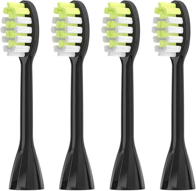 4Pack Replacement Toothbrush HeadsCompatible for Ph One Soni Care Electric Toothbrush Head HY1100 HY1200 BH1022(Black)