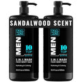 Dead Sea Collection Mens Body Wash TOP 10 ACTIVE – 3 in 1 Body Wash for Men for Hair Face &amp Body – Moisturizing Shower Gel with Dead Sea Minerals – Pack of 2 (33.8 fl oz each)