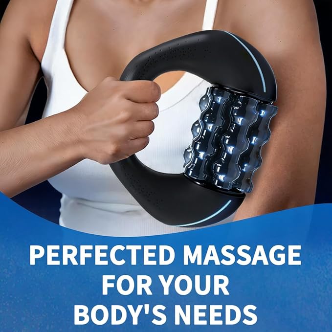 Mini Percussive &amp Rolling Massager - 3-Speed Electric Deep Tissue Muscle Roller for Full Body Pain Relief Portable Handheld Massage for Legs Back Shoulders &amp Glutes with 4H Battery
