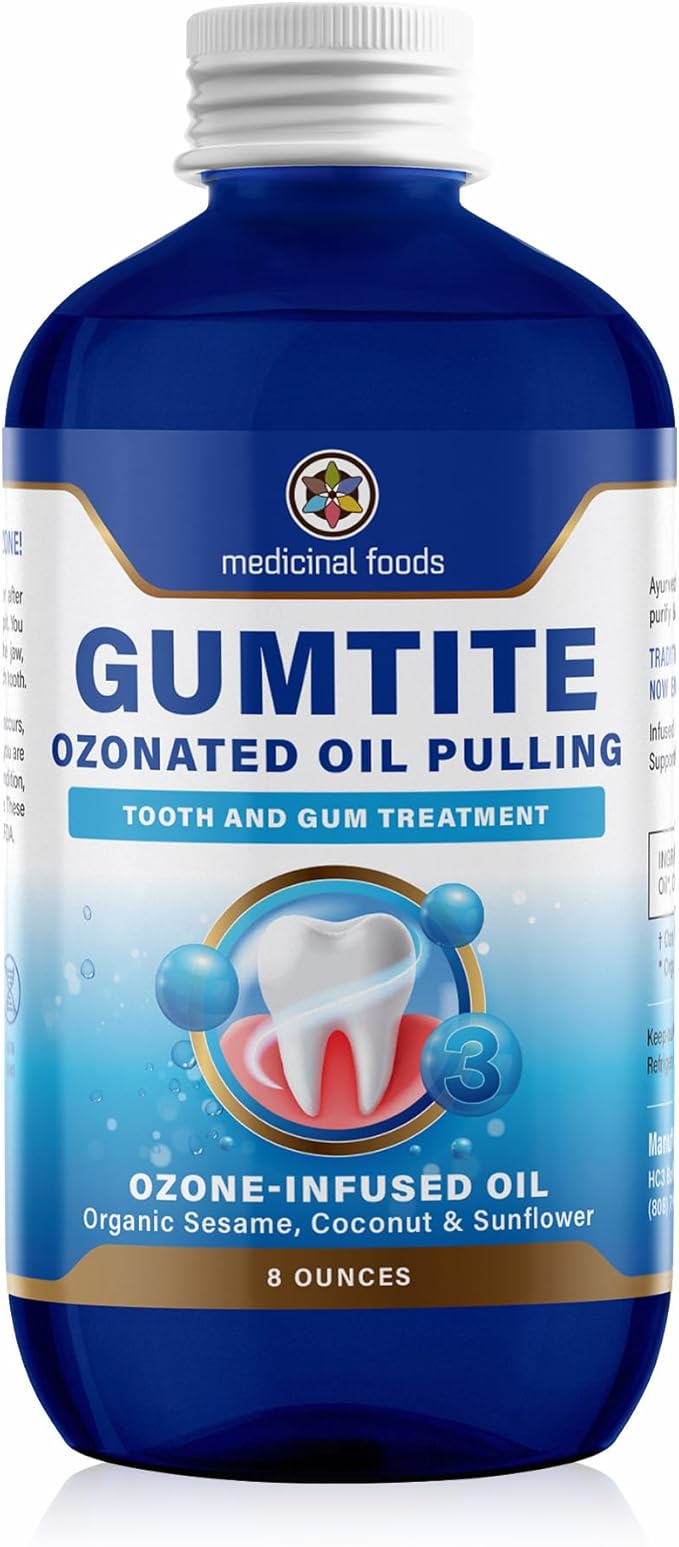 Medicinal Foods Gumtite Ozonated Mouthwash Oil | Natural Treatment for Gum Health | Oral Care | Gum Inflammation Relief | Plaque Prevention | Fight Bad Breath | Gum Repair &amp Dental Health