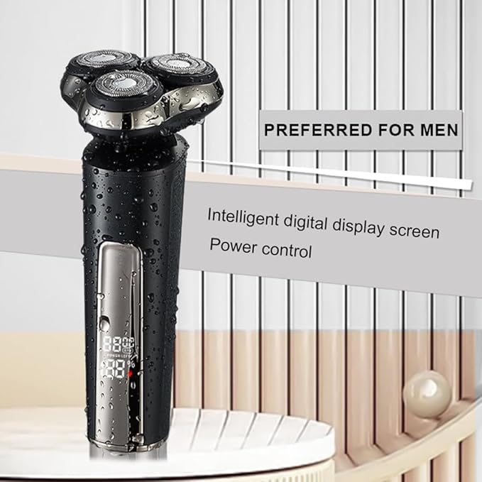 PATIGARU Electric Razors for Men - IPX7 Waterproof for Wet &amp Dry Shave Portable Razor with LCD Display Beard Trimmer Cordless with USB-C Charging Cable