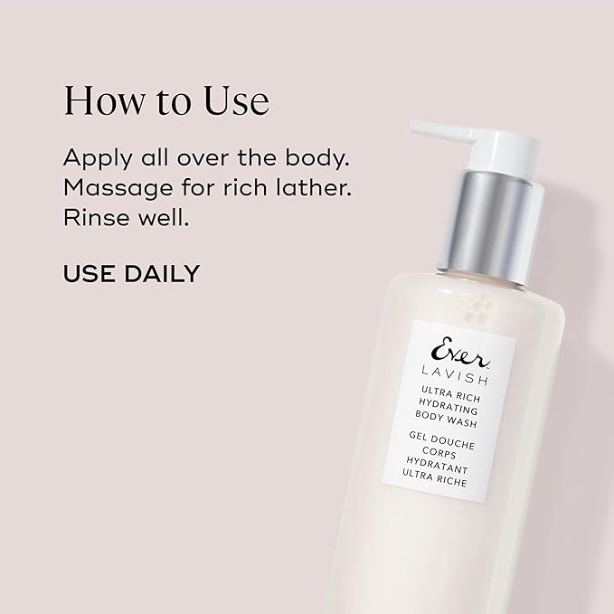 EVER Lavish Ultra Rich Hydrating Body Wash – Shea Butter Argan &amp Coconut Oils with Superfruit Antioxidants &amp Hyaluronic Acid – Moisturizing Citrus-Vanilla Scent 10 fl oz
