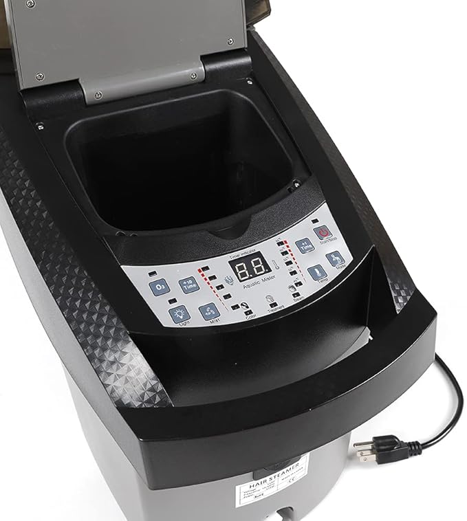 Standing Hair SteamerSpa Hair Care Hair Dye Ultrasonic Ozone Hair Steamer Oil Treatment Machine (Black)