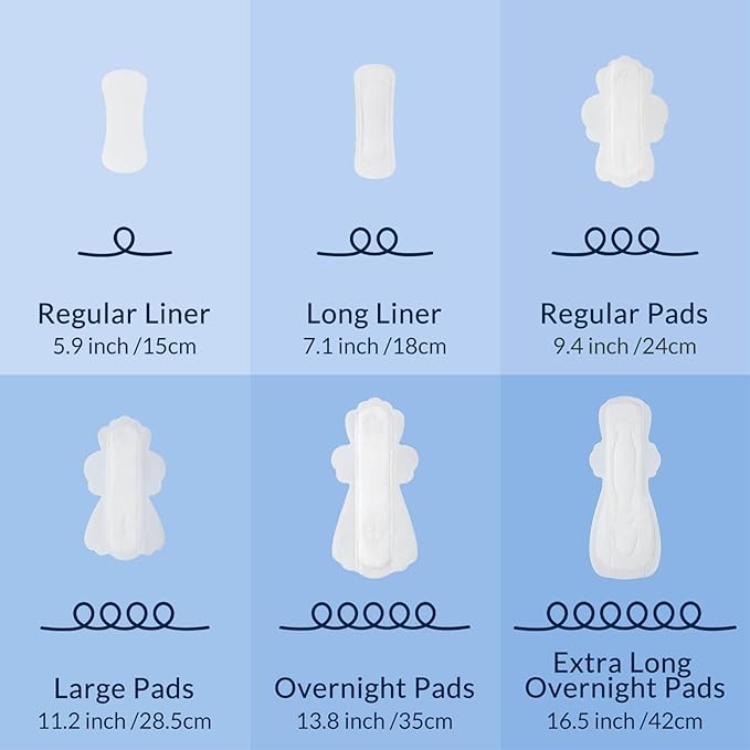 100% Large Organic Pads for Women Ultra Thin Heavy Flow Sanitary Napkins with Wings Unscented Cotton Pads Super Absorbency Feminine Extra Coverage Menstrual Period Pad (Large Size 4 48ct)