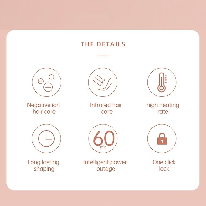 Professional Hair Straightener Fast Heating Flat Iron for Hair Iron Easy Versatile Design Lightweight Suitable for Travel Abroad Infrared Straightener to Remove Frizz