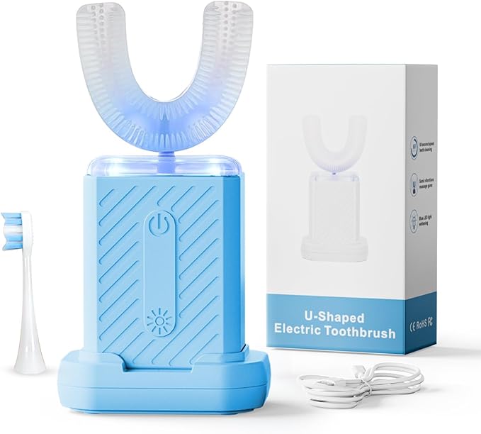U-Shaped Electric Toothbrush 4 Modes 60-Second Clean Magnetic Contact Charging Travel-Friendly
