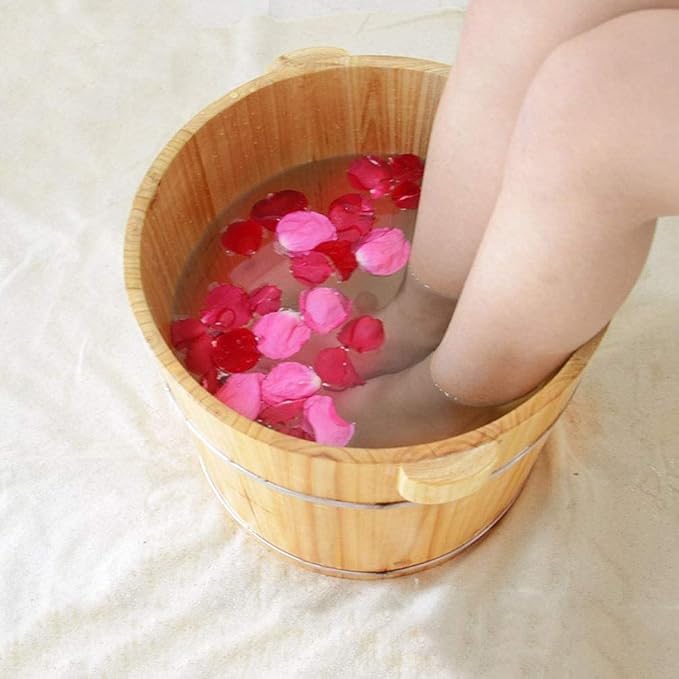 Katzowen Sauna Wooden BucketFoot Massage Spa for HomeRelax Pedicure Foot BathFoot and Leg Spa for Adults
