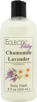 Eclectic Lady Liquid Pearl Body Wash - Chamomile Lavender Scent 3-in-1 Use For Bubble Bath Hand Soap &amp Body Wash Phthalate-Free Chamomile Lavender Fragrance Handcrafted in USA (8 oz)