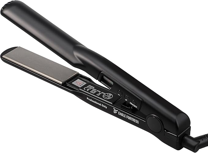 Eagle Fortress Flat Iron Hair Straightener for Women Hair Crimper 1 Inch with Ceramic Coating Digital Display 3 Temp Settings
