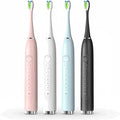 Electric Toothbrush for Adults with 2 Replacement Brush Heads Travel Bag 5 Cleaning Modes IPX7 Waterproof Rechargeable Smart Timer Black Whitening Power Toothbrush Set (White Moon)