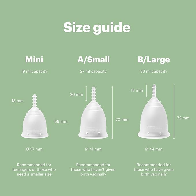 Menstrual Cup by AllMatters - Size A - Superior to Pads &amp Tampons - Voted Best Menstrual Cup by Reviewed - Made in Germany - Soft and Flexible
