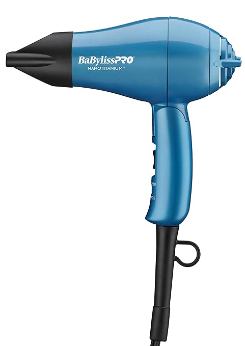 Nano Titanium Travel Hair Dryer 1000 Watt Professional Blow Dryer with Concentrator Nozzle Foldable Handle Dual Voltage