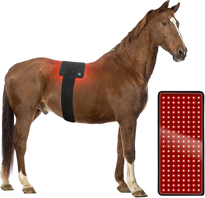 Horses Red LED Light Therapy Device 660nm 850nm Red Infrared Belt Portable Wearable Deep Light Therapy Wounds and cuts Joint Pain Relief for Horse Dog Cat Pig