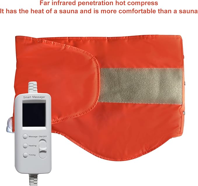 Electric Heating Massager Belt with Hot Compress VibrationMassage for Abdominal Back Lumbar Stomach Pain ReliefWaist Trimmer Fitness Home Exercise Fitness Equipment for AbdomAb Machine