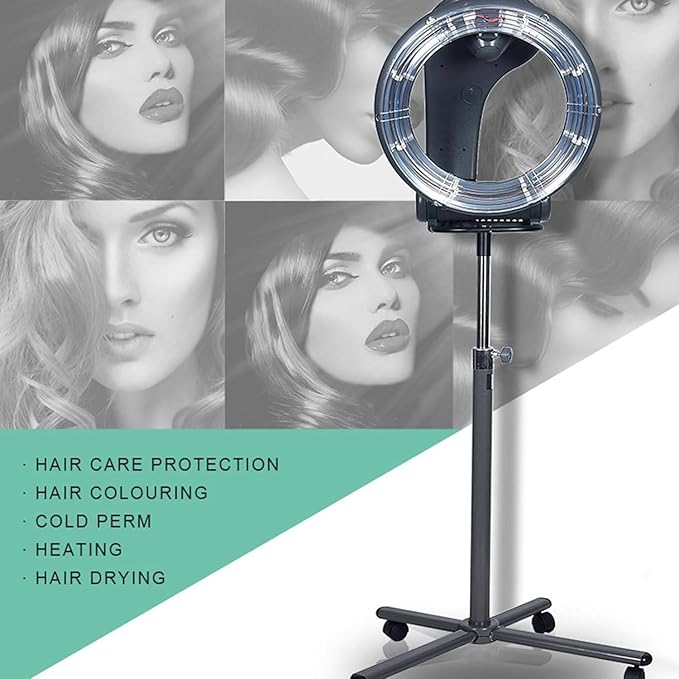 Professional Hair Dryer Wall-Mount/Vertical Infrared Hair Steamer Adjustable Hair Color Processor with Timer Hair Treatment Steamer Hair Drying Machine Beauty Salon EquipmentStanding