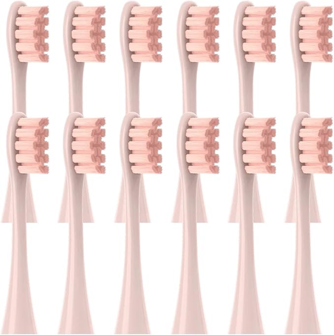 12PCS Replacement Brush HeadsCompatibility for Oclean X/X PRO/ Z1/ F1/ One/Air 2 /SE Toothbrush(12pcs Pink)