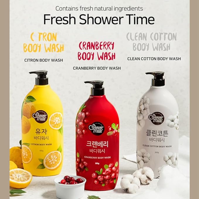 Natural Body Wash 42.3 fl oz 1.2 kg (Cranberry)