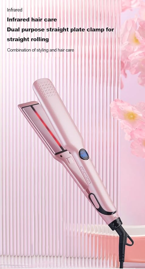 Electric Splint Infrared Splint Ceramic Multifunction Curler Hair Straightening Iron Straightener (Silver)