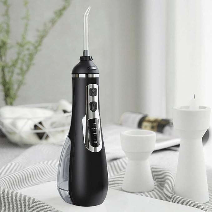 Water Flosser Portable Dental Oral Irrigator Rechargeable Waterproof Teeth Cleaner for Home and Travel -200ml Detachable Reservoir(White)
