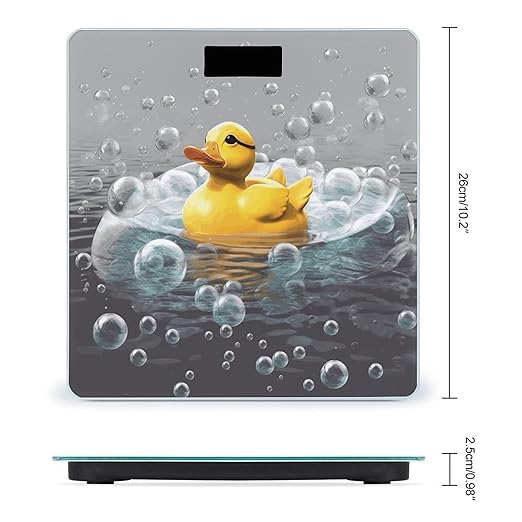 Bubble Duck Scale for Body Weight Accurate Digital Bathroom Scale Toughened Glass High Precision Scales Smart Weight Scales with Large LCD Backlight Display Weighing Machine
