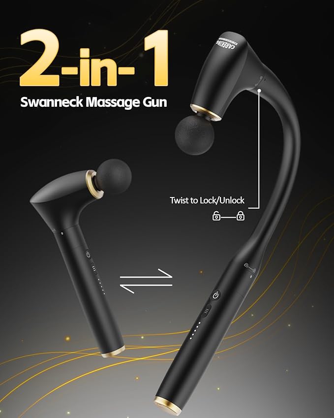 2-in-1 Detachable Percussion Massage Gun with Extension Handle Back Massager for Pain Relief Deep Tissue Muscle Massager for Arm Shoulder Lower Back Thigh Waist Gifts for Women  FSA-HSA Eligible