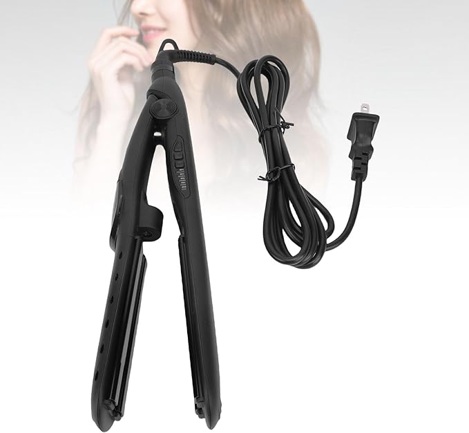 Brrnoo Steam Hair Straightener with Ceramic Coated Plates Fast Heating 5 Adjustable Temperature Settings for Women Evenly Heated Plates with Steam Vents (US Plug)