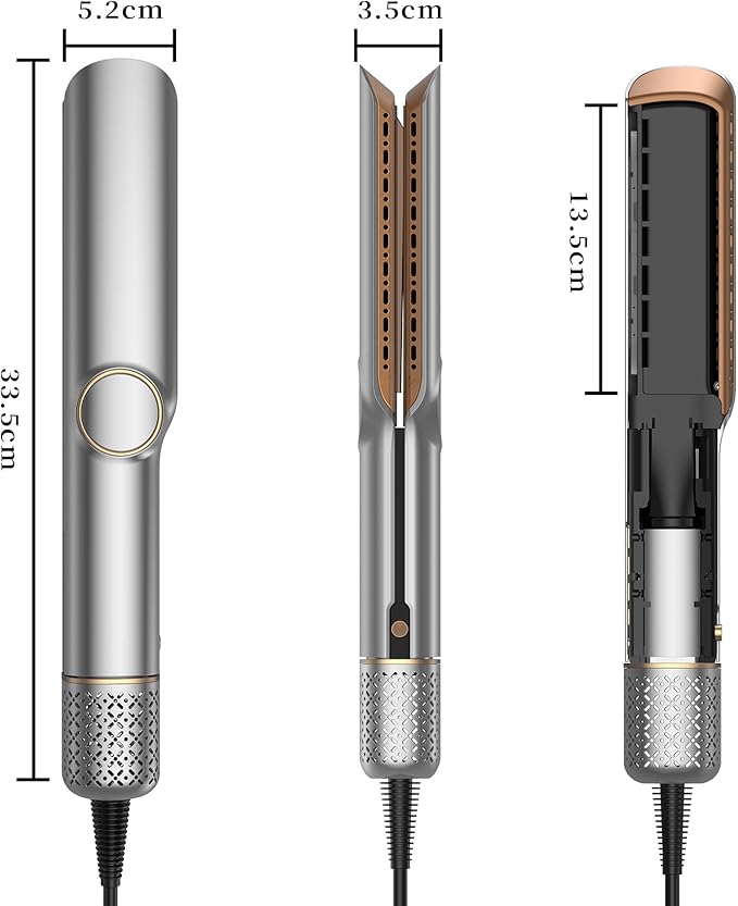 Airflow 2-in-1 Hair Straightener - Smart Moisture Detection Negative Ions No Preheat Lightweight Design