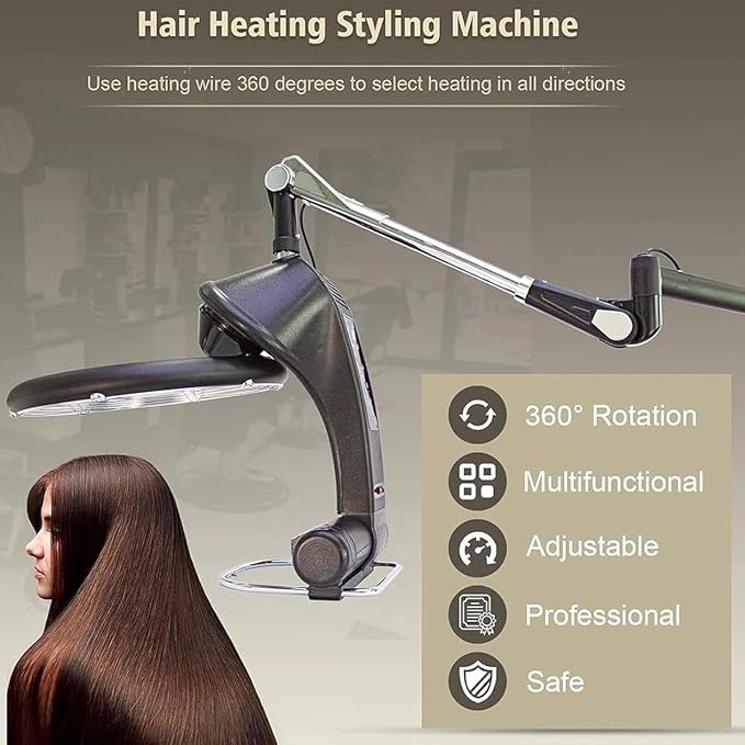 1200W Wall-Mounted Hair Dryer Styling Hood Hair Dryer Hair Salon Colour Processor Beauty Salon Equipment Hairdressing w/Adjustable Timer and Temperature