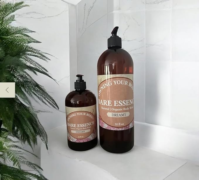Bare Essence Natural Body Wash – Gentle Moisturizing Cleanser with Organic Ingredients – Nourishing Daily Shower Gel for Soft Healthy Skin (16 OZ Teakwood)