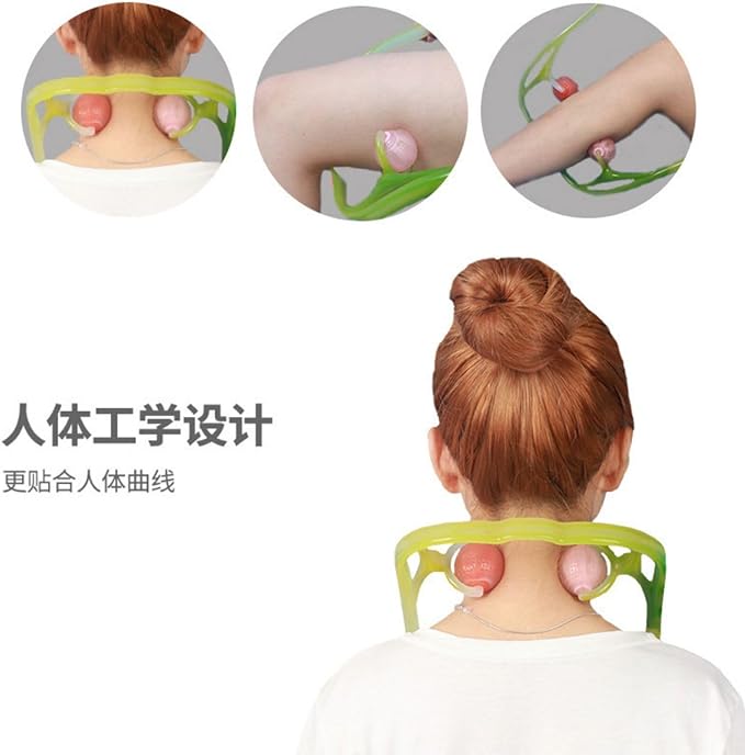 手动 Neck and Back Massager 颈椎按摩器多功能颈部按摩器双球按压经络按摩器 HomeOffice Body Electric Massagers