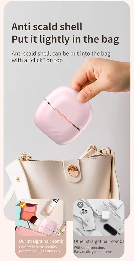 Mini Straightener Brush Rechargeable Portable Mini Straightener Capsule Hair Straighteners &amp Styler 3-Speed Temperature Control Lightweight and Portable (Mix)